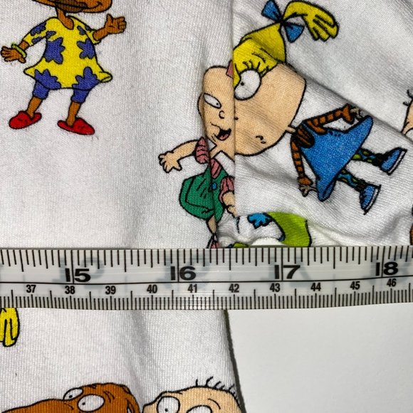 Rugrats Nickelodeon White Graphic All Over Cropped Crop Shirt 90s Womens Small - Picture 9 of 14